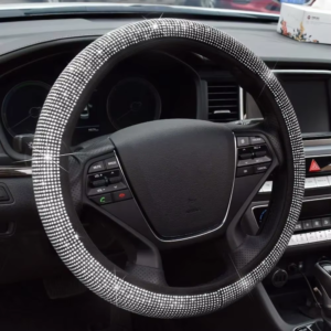 Luxury Bling Rhinestone Steering Wheel Cover – Sparkling Crystal Car Accessory & Protector