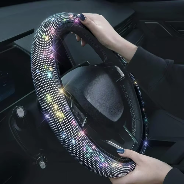 Luxury Bling Rhinestone Steering Wheel Cover – Sparkling Crystal Car Accessory & Protector - Image 3