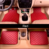 Luxury Red Car Floor Mats | Premium Diamond-Stitch Set