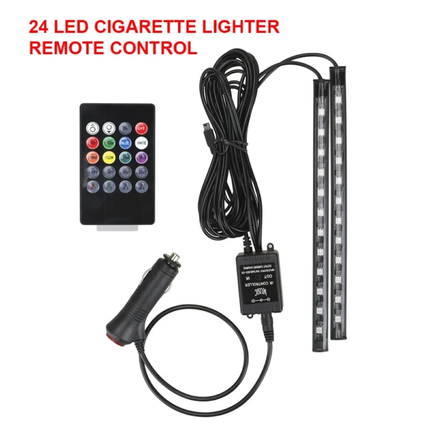 LED Car Footwell Lights – Remote & Voice Control Ambient Atmosphere Lamp (24-72 LED) - Image 6