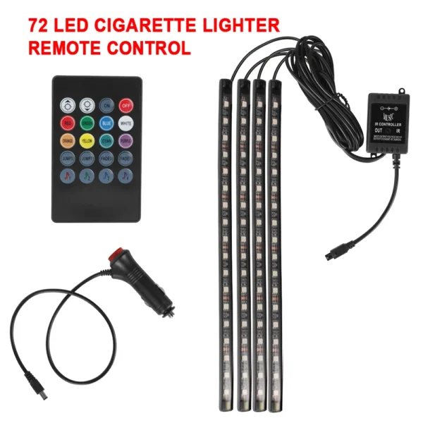 LED Car Footwell Lights – Remote & Voice Control Ambient Atmosphere Lamp (24-72 LED) - Image 8