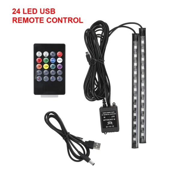 LED Car Footwell Lights – Remote & Voice Control Ambient Atmosphere Lamp (24-72 LED) - Image 7