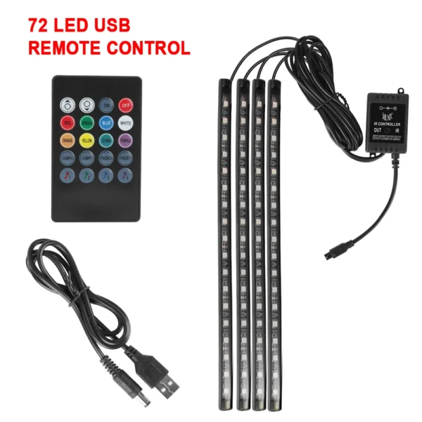 LED Car Footwell Lights – Remote & Voice Control Ambient Atmosphere Lamp (24-72 LED) - Image 9