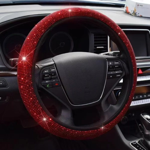 Luxury Bling Rhinestone Steering Wheel Cover – Sparkling Crystal Car Accessory & Protector - Image 4