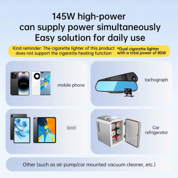 Car Charger – Dual Socket, Type-C & USB with LED Display - Image 3